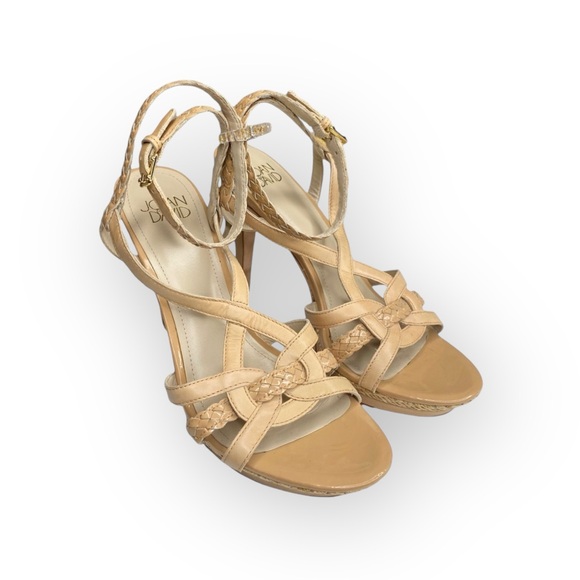 Joan & David ✦ Dakenyon Platform Stilettos Heeled Sandals ✦ Nude Patent Leather - Picture 8 of 16